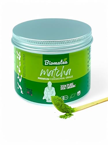 Biomatea 100g Premium Matcha aus Kotobuki Japan | Handgepflückter 100% reiner Matcha-Pulver | Steinvermahlen Ceremonial Grade Grüner Tee Pulver Biomatea 100g Premium Matcha aus Kotobuki Japan | Handgepflückter 100% reiner Matcha-Pulver | Steinvermahlen Ceremonial Grade Grüner Tee Pulver von Biomatea