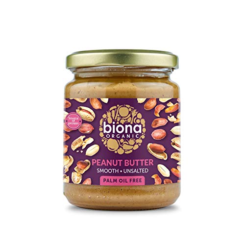6er Pack glutenfreie Biona Bio glatte Erdnussbutter 250 g von Biona