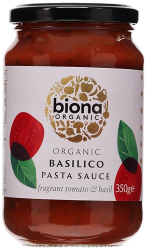 Biona Bio-Pastasauce mit Tomaten und Basilikum, Basilico – 350 g (6er-Pack) | Glutenfrei, ohne Zuckerzusatz | Vegan und milchfrei von Biona