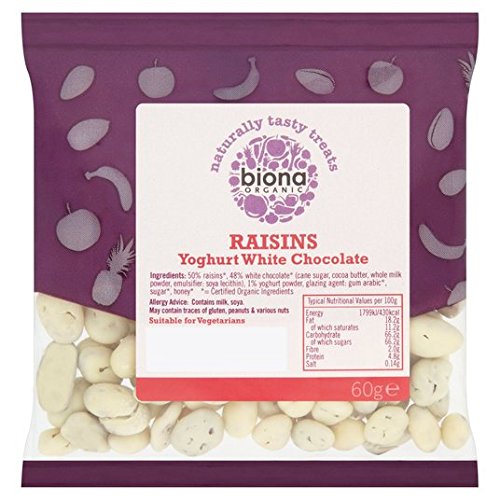 Biona Bio Rosinen Yoghurt Weiße Schokolade 60g Biona Bio Rosinen Yoghurt Weiße Schokolade 60g von Biona