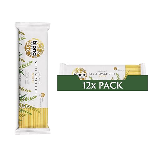 Biona Bio-Spaghetti aus weißem Dinkel – 12 x 500 g | Ballaststoffreiche, proteinreiche Pasta | 100 % plastikfreie Verpackung von Biona