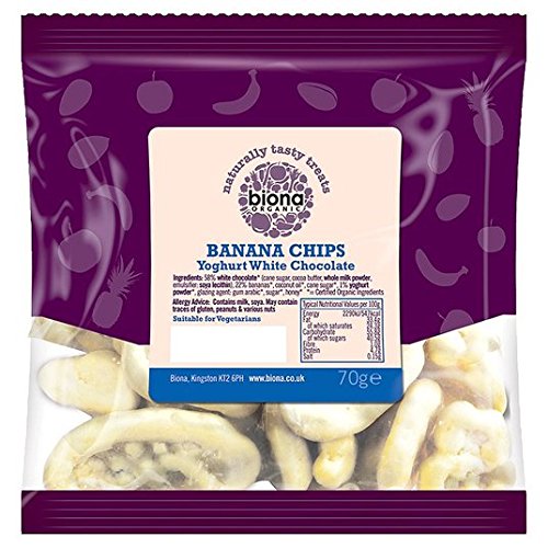 Biona Organic Banana Chips Joghurt White Chocolate 70g Biona Organic Banana Chips Joghurt White Chocolate 70g von Biona