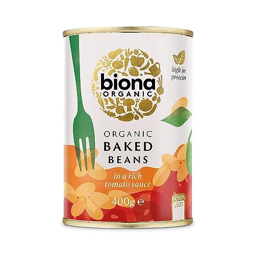 Biona Organic – Canned Baked Beans in Tomato Sauce – 400 g (Case Of 6) von Biona
