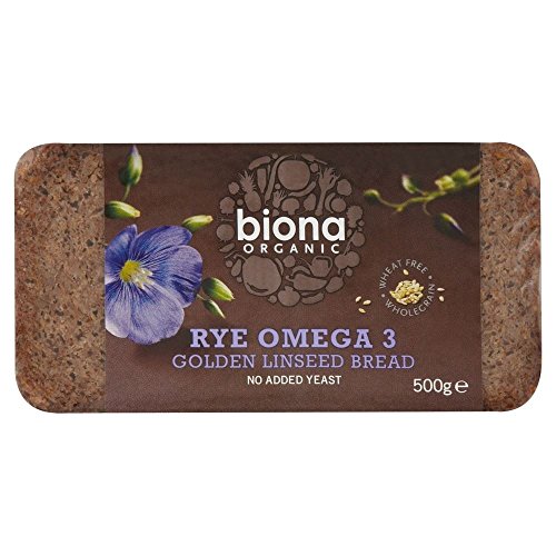 Biona Organic Rye, Omega-3, Golden Leinsamen Wheat Free Bread (500g) - Packung mit 2 von Biona