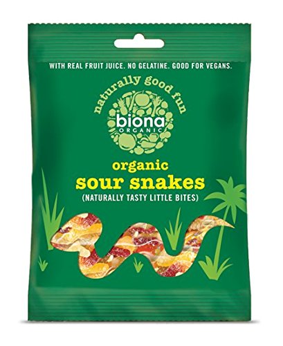 Biona Organic - Sweets - Jellies - Sour Snakes - 75g (Case of 12) von Biona