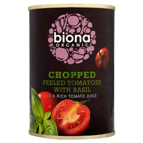 Biona Organic gehackte Tomaten mit frischem Basilikum 4x400g von Biona