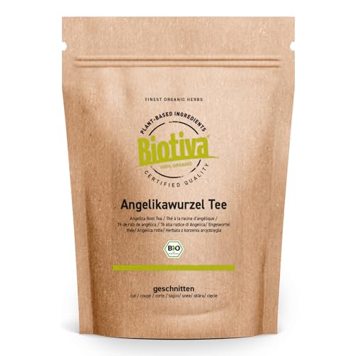 Angelikawurzel Tee Bio 100g - Engelwurz geschnitten - Angelica Archangelica - Angelikatee - Abgefüllt und kontrolliert in Deutschland - Biotiva von Biotiva