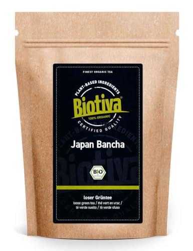 Biotiva Bancha Grüntee Japan Bio 100g - handgepflückt - Weich, duftig und aromatisch - nachhaltiger Teeanbau von Biotiva
