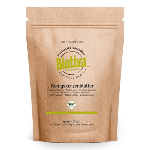 Bio Königskerzenblätter Tee (Verbascum thapsus) 250g - Schonend getrocknet & geschnitten - Fein-herbes Aroma - Ohne Zusätze - DE-ÖKO-005 - Biotiva von Biotiva