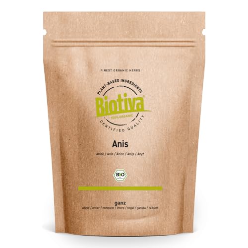 Anis ganz Bio 100g - Pimpinella anisum - Anissamen - Anistee - Doldenblütler - abgefüllt und kontrolliert in Deutschland - Biotiva von Biotiva