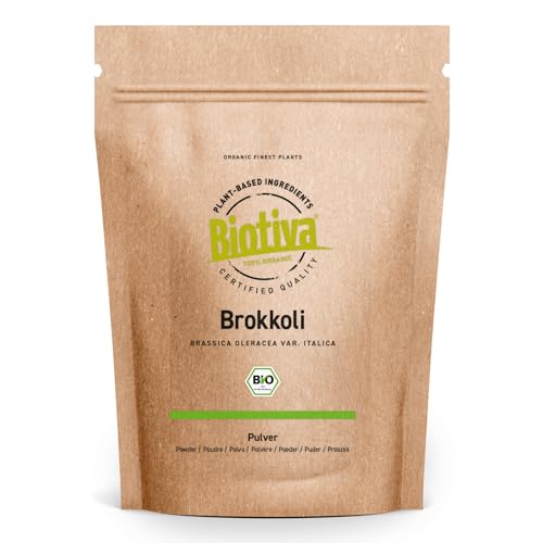 Brokkoli Pulver Bio 100g - Brokkolipulver - hochdosiert - Abgepackt und zertifiziert in Deutschland - Vegan - Biotiva von Biotiva