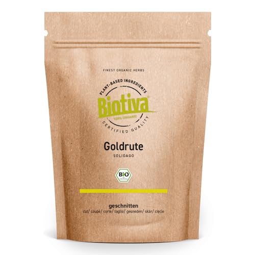 Goldrute Tee 100g Bio | geschnitten | Goldrauten | Solidago | Goldrutentee | Abgefüllt und kontrolliert in Deutschland | Biotiva von Biotiva