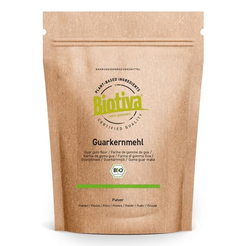 Guarkernmehl Bio 500g - aus der Guarbohne - 100% naturrein - höchste Bindekraft - veganes Bindemittel und Gelatineersatz - zertifiziert und abgefüllt in Deutschland - Biotiva von Biotiva