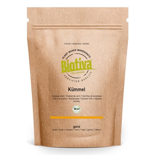 Kümmel Bio ganz 250g - 100% Bio-Premiumqualität - Babytee Wickel Gewürz - Intensiv in Duft und Geschmack - Abgefüllt und kontrolliert in Deutschland - Biotiva von Biotiva