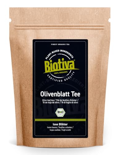 Biotiva Olivenblätter Tee 250g Bio - Kräutertee - vegan - fruchtig - herb - ohne Zusatzstoffe - abgefüllt und zertifiziert in Deutschland (DE-Öko-005) von Biotiva