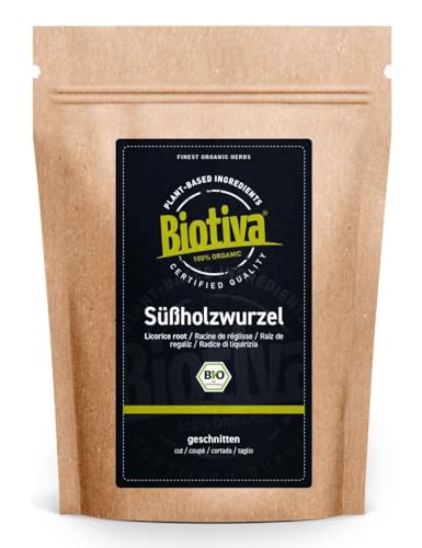 Süßholzwurzel-Tee Bio geschnitten 500g (2x250g) - Süßholztee - Arzneipflanze 2012 - Glycyrrhiza glabra - Abgefüllt und kontrolliert in Deutschland - Biotiva von Biotiva