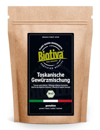 Toskanino Gewürzmischung Bio 250g | toskanische Gewürzmischung | Salbei Lorbeer Koriander Rosmarin Cayenne Pfeffer | abgefüllt in Deutschland | Biotiva von Biotiva