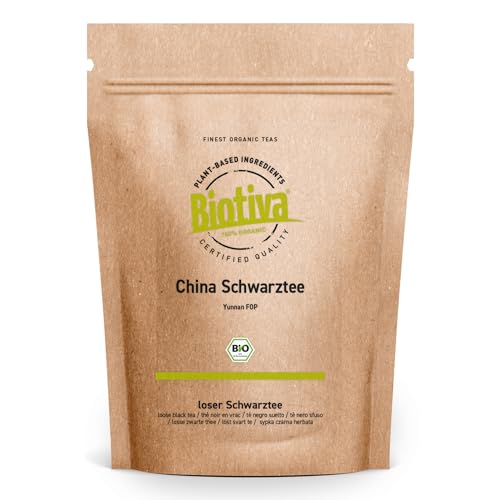 China Schwarztee Bio Yunnan FOP 100g - abgefüllt und kontrolliert in Deutschland - Black Tea - Biotiva von Biotiva