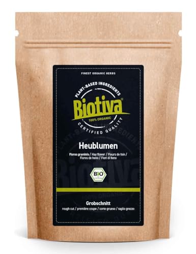 Biotiva Heublumen Bio 100g - aus Österreich - von Hebammen empfohlen - Abgefüllt und kontrolliert in Deutschland (DE-ÖKO-005) von Biotiva