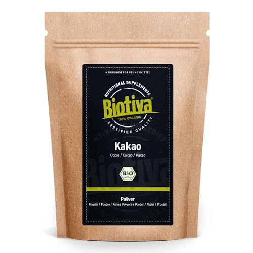 Kakao Pulver stark entölt Bio 3kg (3x1kg) von Biotiva