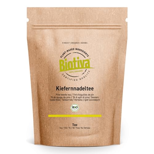 Kiefernadeltee 100g - Ganze Kiefernnadeln - Geprüfte Qualität - 100% natürlich und vegan - auch als Badetee - 100% Bio-zertifiziert in Deutschland - Biotiva von Biotiva