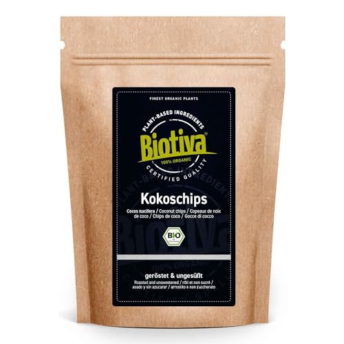 Kokoschips ungesüßt geröstet Bio 400g - Cocos Nucifera - ohne Zuckerzusatz - Superfood - abgefüllt und zertifiziert in Deutschland - Biotiva Kokoschips ungesüßt geröstet Bio 400g - Cocos Nucifera - ohne Zuckerzusatz - Superfood - abgefüllt und zertifiziert in Deutschland - Biotiva von Biotiva