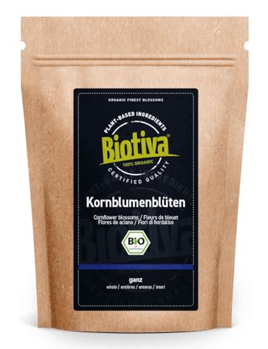 Kornblumen Tee Bio 20g getrocknet - lat. Centaurea cyanus L. - blaue Kornblumen - Kräutertee - vegan - kontrolliert und zertifiziert in Deutschland - Biotiva von Biotiva