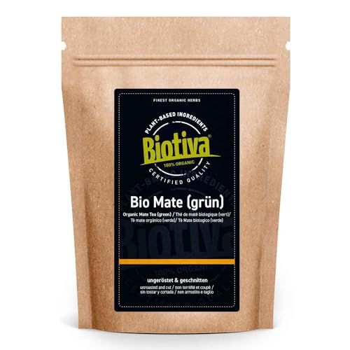 Matetee Bio 250g - ungerösteter grüner Mate Tee - Koffeinhaltige Yerba Mateblätter - Bio-Anbau - Verpackt und kontrolliert in Deutschland - Biotiva Matetee Bio 250g - ungerösteter grüner Mate Tee - Koffeinhaltige Yerba Mateblätter - Bio-Anbau - Verpackt und kontrolliert in Deutschland - Biotiva von Biotiva