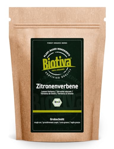 Zitronenverbene Tee 100g Bio - 100% Bio - Aloysia citrodora - vegan - ohne Zusatzstoffe - abgefüllt und zertifiziert in Deutschland (DE-Öko-005) von Biotiva