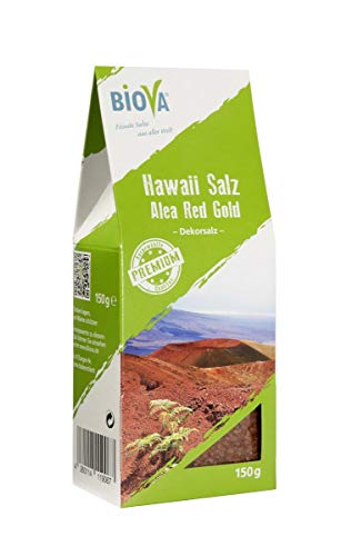 Biova Gourmetsalz Hawaii Salz rot Alea Red 1-2mm Dekorsalz 150g Faltschachtel von Biova