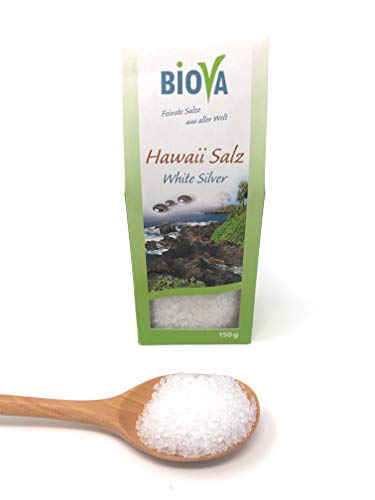 Biova Gourmetsalz Hawaii Salz weiß "White Silver" 1-2mm 150g Faltschachtel von Biova