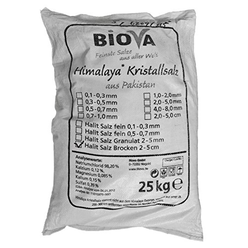 Biova Kubisches Halitsalz 25 kg Brocken 3 - 5 cm von Biova