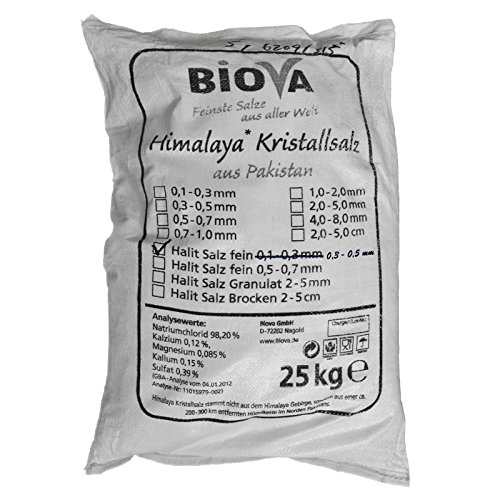 Biova Kubisches Halitsalz 25 kg fein 0,3 - 0,5 mm Biova Kubisches Halitsalz 25 kg fein 0,3 - 0,5 mm von Biova