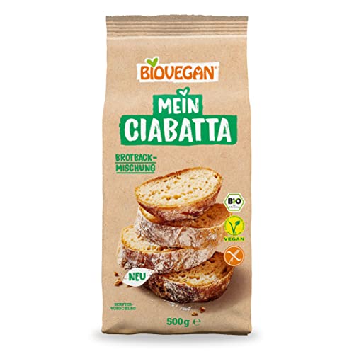 Biovegan Mein Ciabatta, glutenfreie Brotbackmischung für Baguette und Ciabatta, einfache und vegane Backmischung für frisches Brot, 6x 500g Biovegan Mein Ciabatta, glutenfreie Brotbackmischung für Baguette und Ciabatta, einfache und vegane Backmischung für frisches Brot, 6x 500g von Biovegan