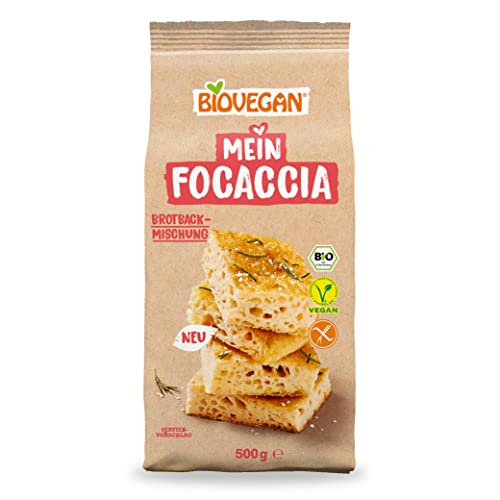Biovegan Mein Focaccia, glutenfreie Brotbackmischung für italienisches Bio Brot, einfache und vegane Backmischung für frisches Brot, 6x 500 g Biovegan Mein Focaccia, glutenfreie Brotbackmischung für italienisches Bio Brot, einfache und vegane Backmischung für frisches Brot, 6x 500 g von Biovegan