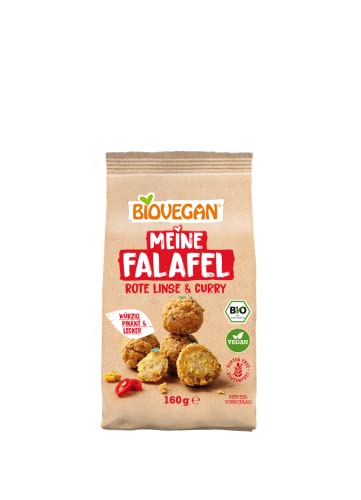 Biovegan Meine Falafel, Rote Linse-Curry, würzige Falafel Mischung in Bio Qualität, glutenfrei und vegan, 6er Pack (6 x 160g) von Biovegan