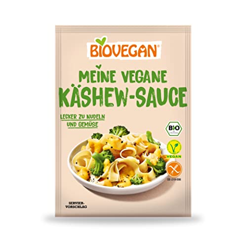 Biovegan Meine Vegane Käshew Sauce, leckere Beilage aus Cashew, ideal für Nudelgerichte oder zu Gemüse, glutenfrei und vegan, 15 x 25 g von Biovegan