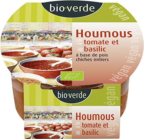 bio-verde Hummus mit Tomate & Basilikum 150 g (6 x 150 gr) von Bioverde