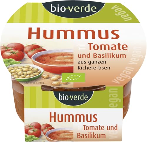 bio-verde Hummus mit Tomate-Basilikum (6 x 150 gr) von Bioverde