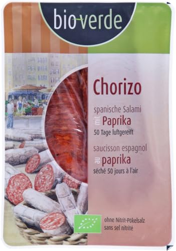 bio-verde Span. Chorizo Paprika-Salami Aufschnitt (6 x 80 gr) von Bioverde