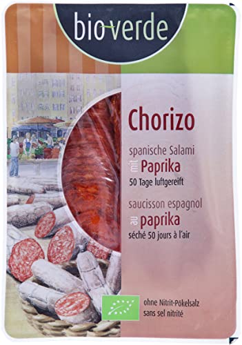 bio-verde Span. Chorizo Paprika-Salami Aufschnitt (6 x 80 gr) von Bioverde