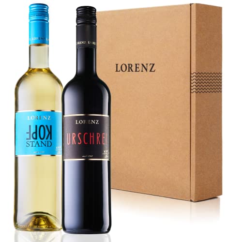 Für jeden | Weingeschenkidee Bioweingut Lorenz | Auszeichnung Weinkritiker Eichelmann: „Starke Kollektion“ | Design: unikat! | Bioland zertifiziert | nachhaltige FSC-Verpackung | 2x0,75 Ltr von Bioweingut Lorenz