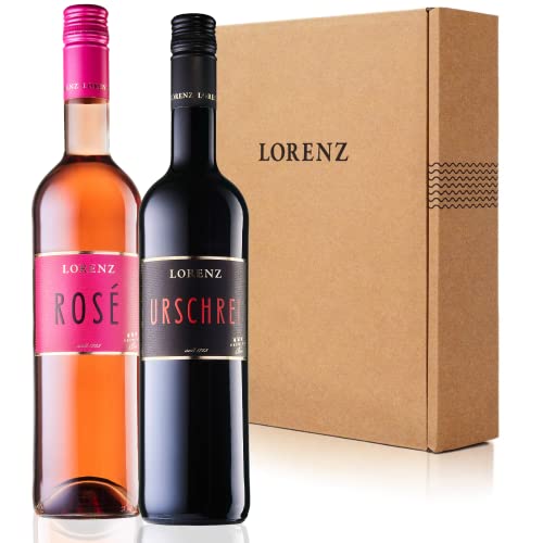 Weingeschenkidee für Sie & Ihn vom Bioweingut Lorenz | Auszeichnung Weinkritiker Eichelmann: „Starke Kollektion“ | Design: unikat! | Bioland zertifiziert | nachhaltige FSC-Verpackung | 2x0,75Ltr von Bioweingut Lorenz
