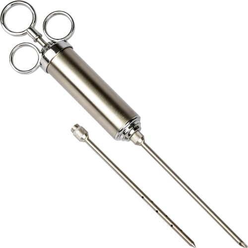 Browin® Edelstahl Fleischspritze 311102 | Marinierspritze mit 2 Nadeln | BBQ Bratenspritze für Rindfleisch, Hähnchen, Speck | Pökelspritze 60 ml| Leicht zu bedienende Marinadenspritze Browin® Edelstahl Fleischspritze 311102 | Marinierspritze mit 2 Nadeln | BBQ Bratenspritze für Rindfleisch, Hähnchen, Speck | Pökelspritze 60 ml| Leicht zu bedienende Marinadenspritze von Browin