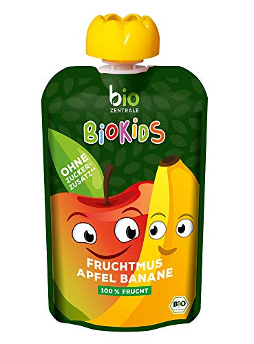 bioZentrale BioKids Fruchtmus Apfel-Banane, 12er Pack (12 x 90 g) von Biozentrale