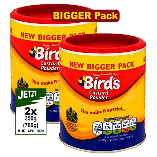 Bird's Custard Powder ORIGINAL 2x 350g (700g) BIGGER PACK - Birds Vaniliesoße, Pudding von Birds