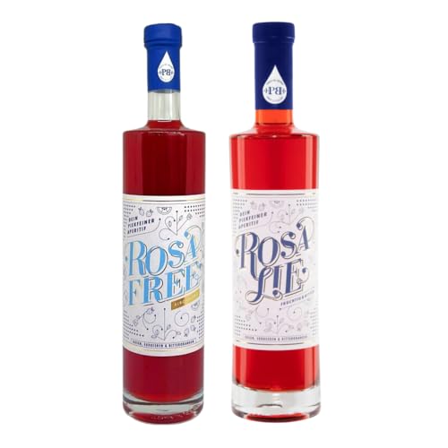 Birgitta Rust Piekfeine Brände - Rosalie Apero 0.7L 18% Vol. + RosaFree 0.7L alkoholfreier Aperitif - Aus Friesenrosen, Erdbeeren und Bitterorangen Birgitta Rust Piekfeine Brände - Rosalie Apero 0.7L 18% Vol. + RosaFree 0.7L alkoholfreier Aperitif - Aus Friesenrosen, Erdbeeren und Bitterorangen von Birgitta Rust Piekfeine Brände
