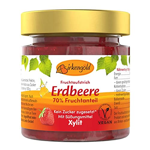 Birkengold - Erdbeere Fruchtaufstrich - 200 g - 6er Pack von Birkengold