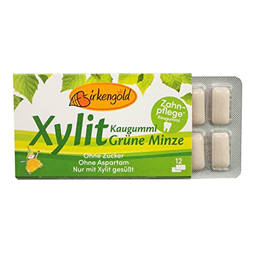 Birkengold - Kaugummi Grüne Minze 12 Stück - 17 g - 24er Pack von Birkengold