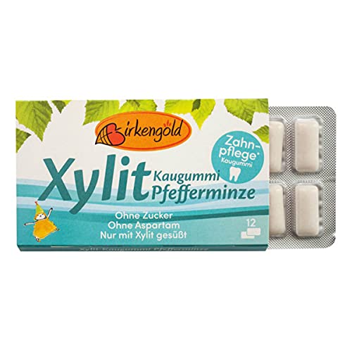 Birkengold - Kaugummi Pfefferminze 12 Stück - 17 g - 24er Pack von Birkengold